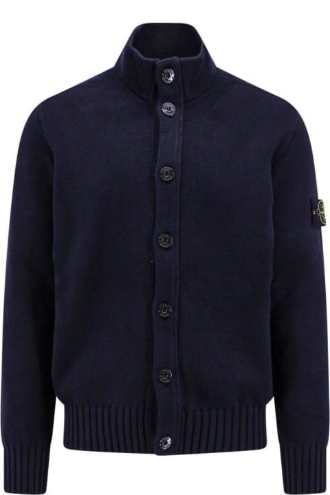 Stone Island Sweaters for Men Stone Island Compass Patch Button-up Cardigan