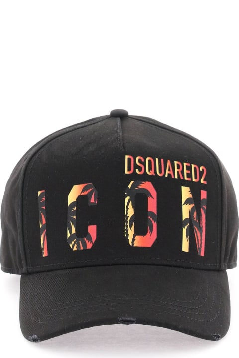 Dsquared2 Hats for Men Dsquared2 Black Cotton Cap