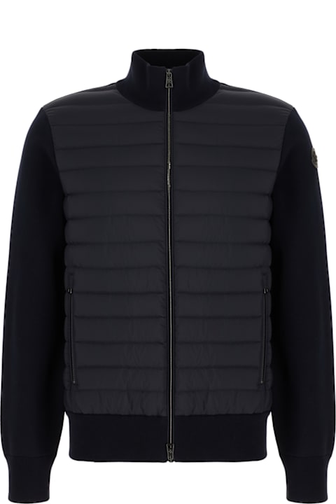 Fleeces & Tracksuits Sale for Men Moncler Midnight Blue Cotton Blend Tricot Cardigan