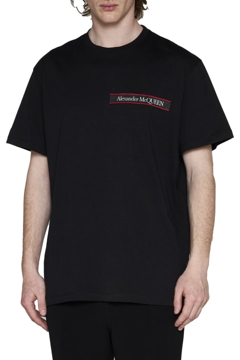 メンズ Alexander McQueenのトップス Alexander McQueen Logo Tape T-shirt