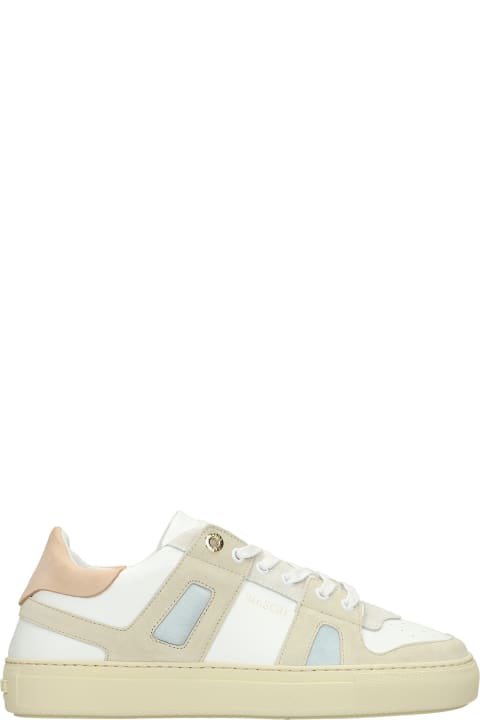 Bari Sneakers In White Suede And Leather