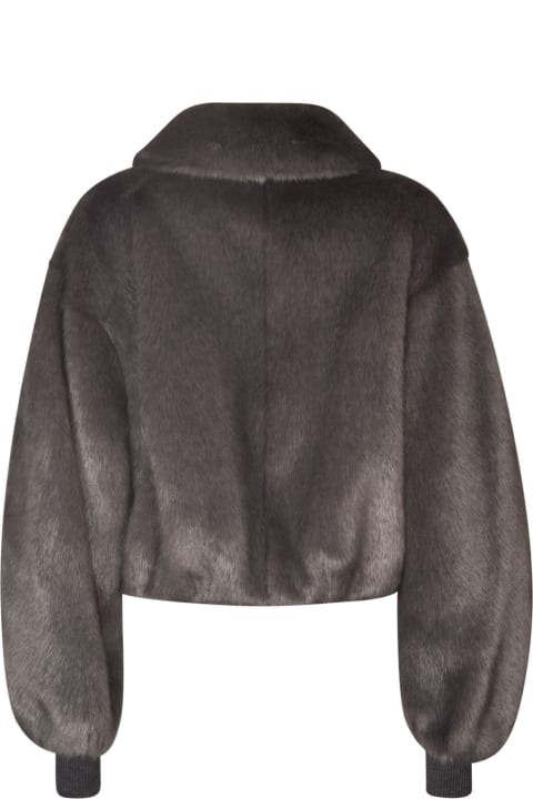 Philosophy di Lorenzo Serafini Coats & Jackets for Women Philosophy di Lorenzo Serafini Fur Coated Balloon-sleeved Zipped Jacket