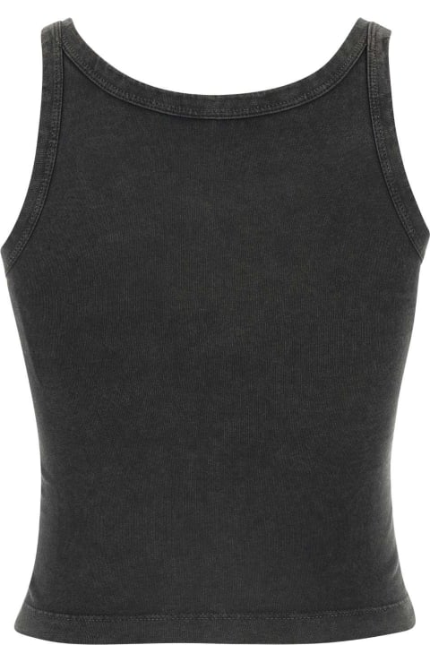 Alessandra Rich Topwear for Women Alessandra Rich Charcoal Cotton Top