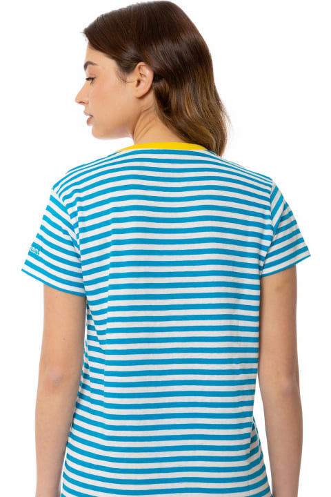 Homeware MC2 Saint Barth Bluette Cotton T-shirt With Where Is St. Barth? Embroidery