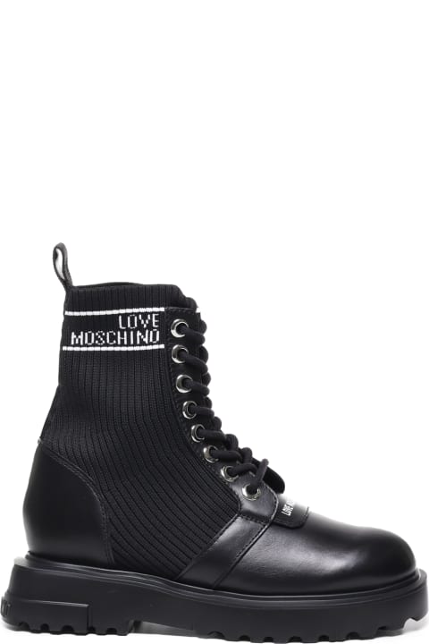 Boots for Women Love Moschino Amphibians In Fabric And Leather