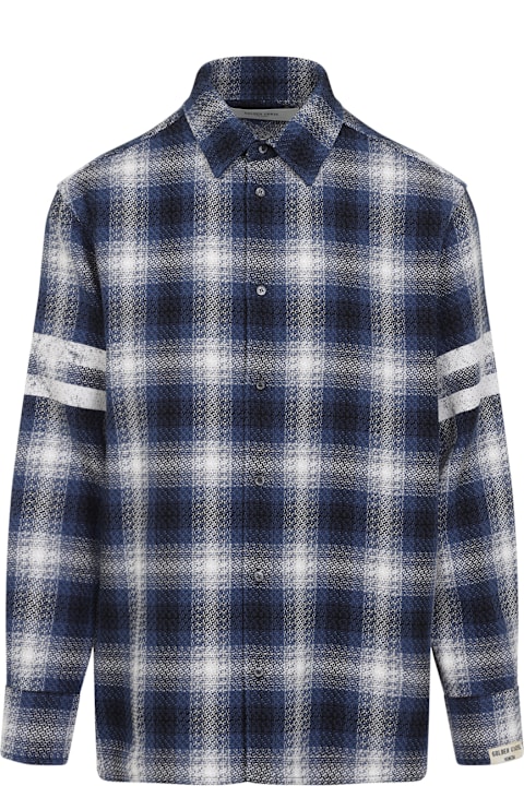 Golden Goose قمصان لـ القسم الرجالي Golden Goose Blue Cotton Shirt