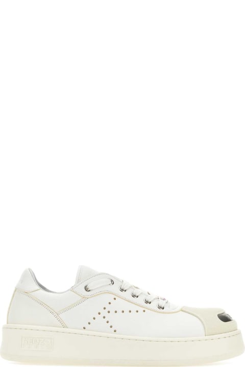 Fashion for Men Kenzo White Leather Kenzo Hoops Sneakers