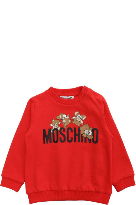 Moschino for Kids Moschino Teddy Bear Logo Printed Crewneck Sweatshirt