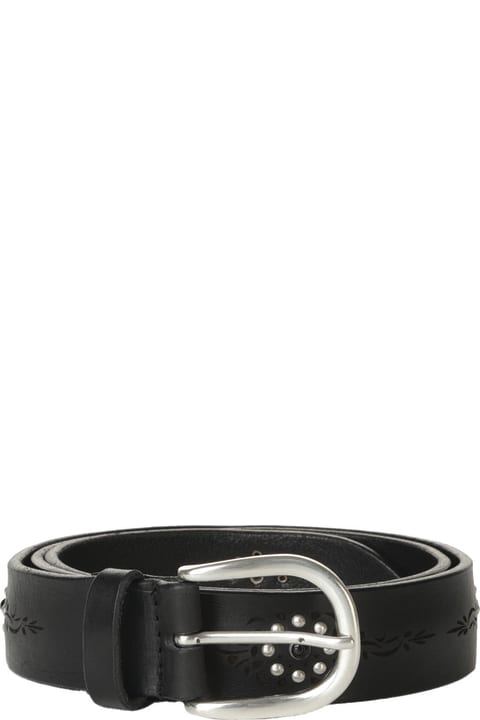 Fashion for Men Orciani Black Blade Belt With Cabochon