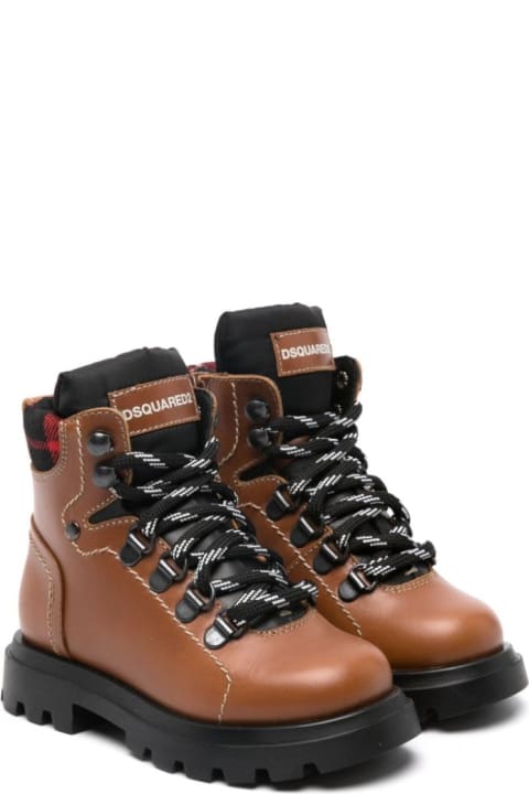 Dsquared2 Kids Dsquared2 Lace-up Leather Ankle Boots
