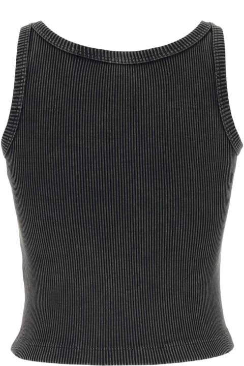 Alessandra Rich Fleeces & Tracksuits for Women Alessandra Rich Graphite Stretch Cotton Tank Top