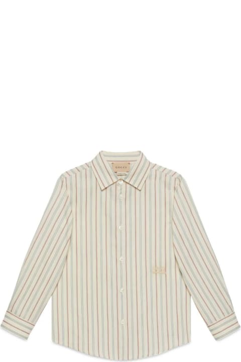 Gucci for Boys Gucci Washed Cotton Stripe Shirt