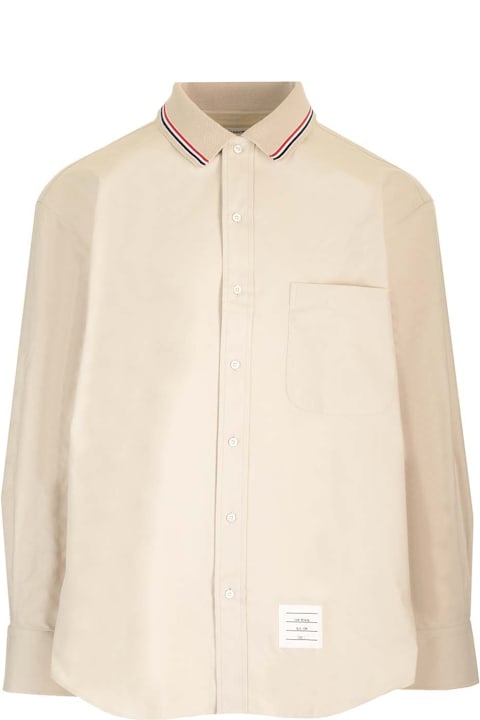 Homeware Thom Browne Stripe Cotton Flannel Oversized Shirt