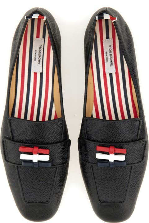 Thom Browne Flat Shoes for Women Thom Browne Three Bow Moccasin