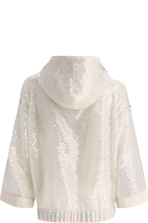 Brunello Cucinelli Coats & Jackets for Women Brunello Cucinelli Dazzling Embroidery Hooded Sweater