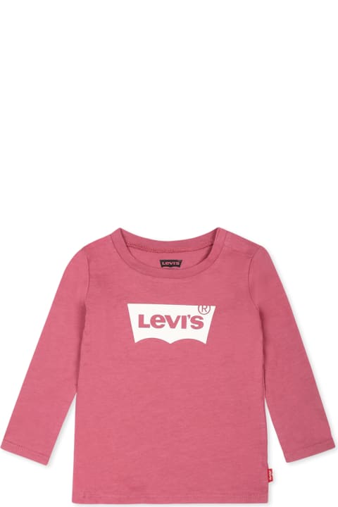 أدوات منزلية Levi's Pink T-shirt For Baby Girl With Logo