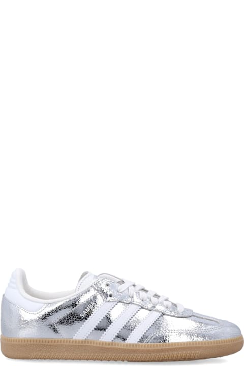 Adidas Originals Metallic Silver Samba Sneakers