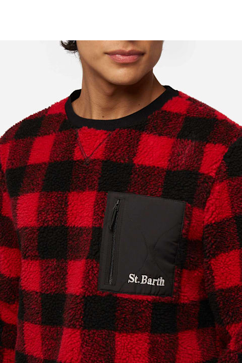 Homeware MC2 Saint Barth Teddy-fleece Sweatshirt Oak With Check Print