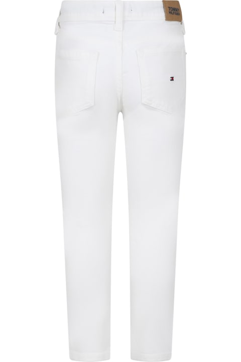 Tommy Hilfiger Bottoms for Boys Tommy Hilfiger White Casual Trousers For Boy