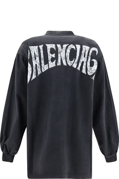 Balenciaga Fleeces & Tracksuits for Women Balenciaga Paris Maxi Print Top