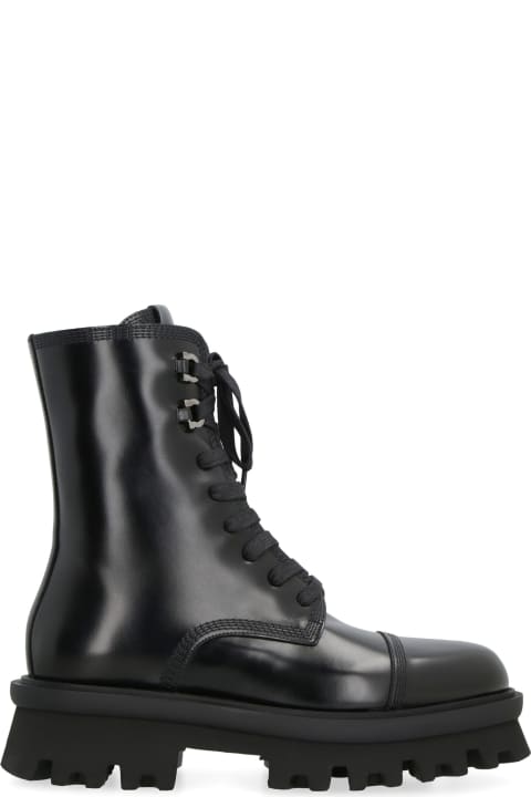 ウィメンズ Ferragamoのブーツ Ferragamo Leather Combat Boots