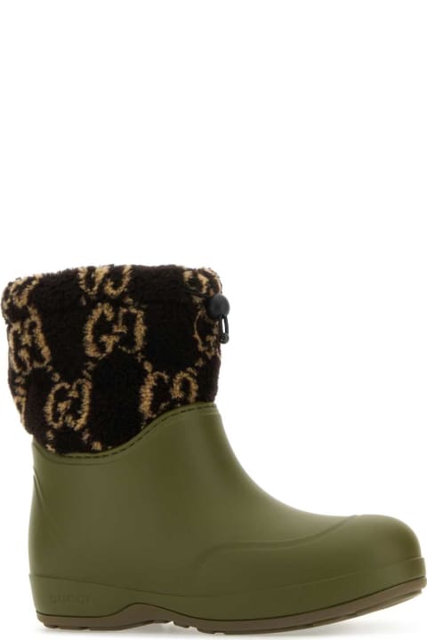 Fashion for Men Gucci Two-tone Rubber And Teddy Ankle Boots