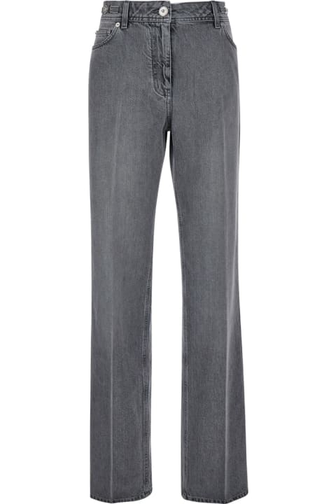 Versace Jeans for Women Versace Grey Five-pocket Straight Jeans In Cotton Denim Woman