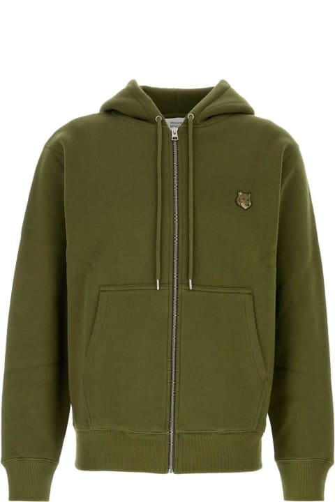 Homeware Maison Kitsuné Olive Green Cotton Sweatshirt
