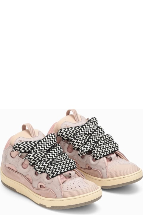 メンズ スニーカー Lanvin Pink Leather Curb Sneakers