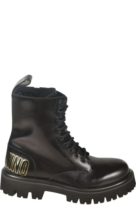 Boots for Men Moschino Logo-embossed Lace-up Boots