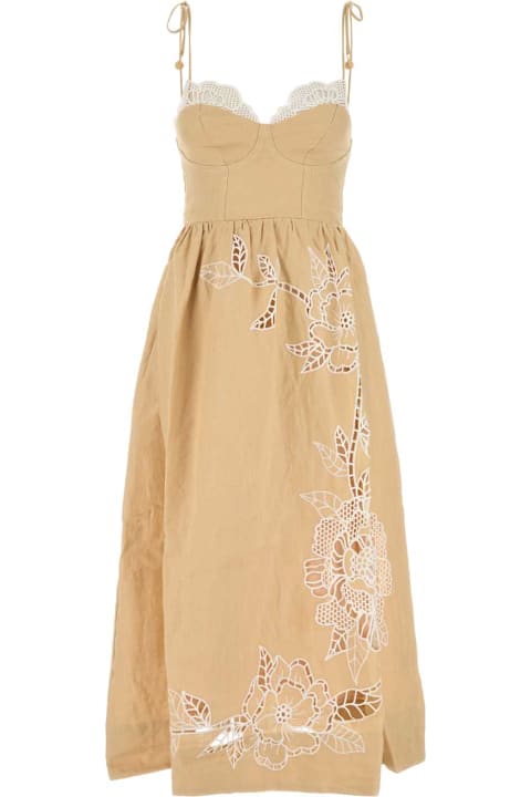 Farm Rio Clothing for Women Farm Rio Pastel Orange Linen Dress
