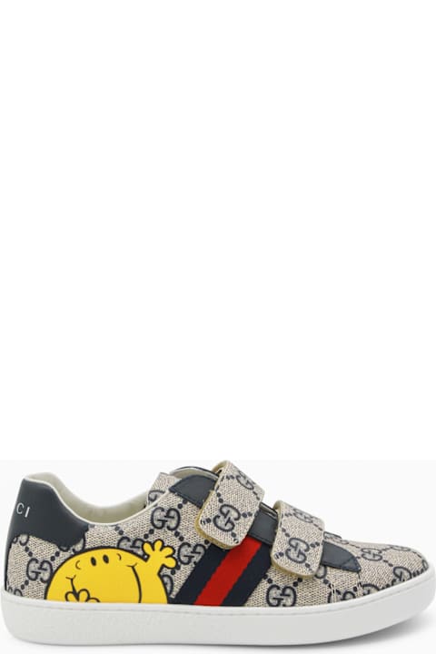 Gucci Beige And Blue Ace Sneakers