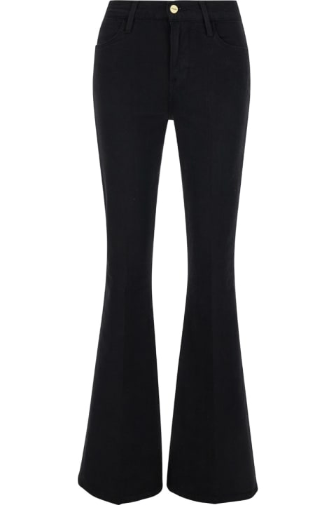 Pants & Shorts for Women Frame 'le High Flare' Black Jeans With Flared Bottom In Denim Woman