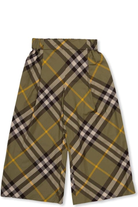 Burberry Bottoms for Boys Burberry Checked Wide-leg Trousers