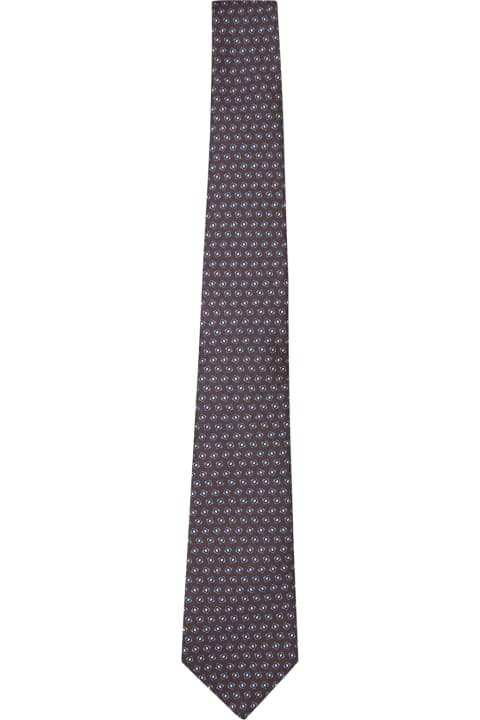 Canali Ties for Men Canali Geometric Blue/beige Tie