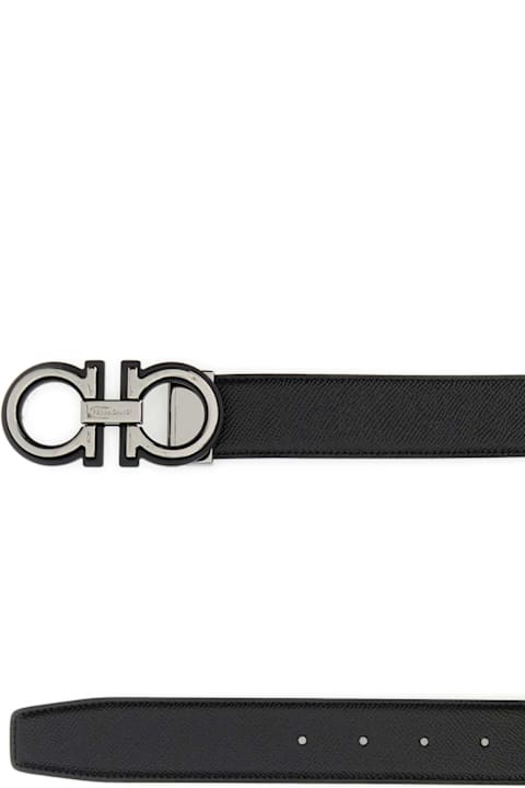 Homeware Ferragamo Black Leather Reversible Belt
