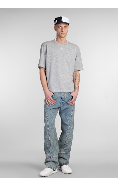 Marine Serre Men Marine Serre T-shirt In Grey Cotton