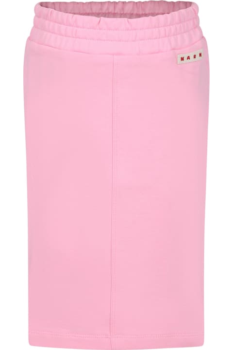 Marni for Kids Marni Pink Skirt For Girl With Logo