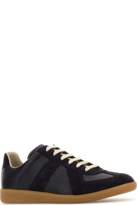 Maison Margiela for Men Maison Margiela Aubergine Leather Replica Sneakers