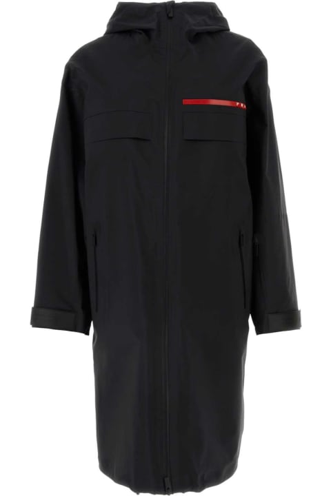 Coats & Jackets for Women Prada Black Re-nylon Overcoat