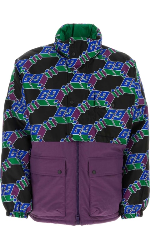 Clothing Sale for Men Gucci Multicolor Nylon Padded Jacket