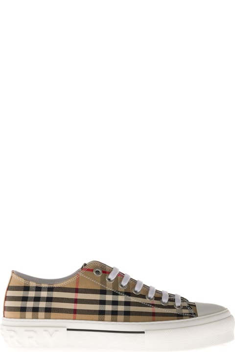 Fashion for Men Burberry Buberry Man's Vintage Check Beige Cotton Sneakers