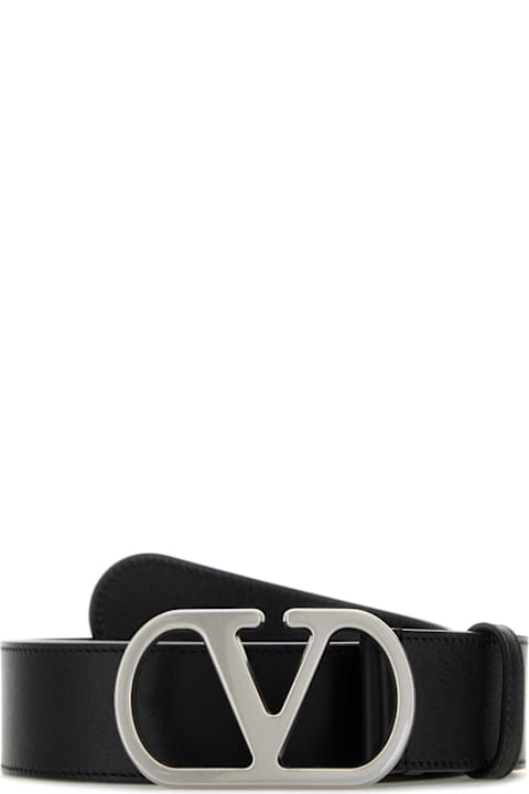 Homeware Valentino Garavani Black Leather Vlogo Belt