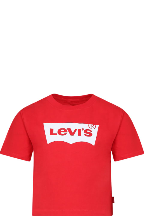 Levi's T-Shirts & Polo Shirts for Girls Levi's Red T-shirt For Girl With Logo