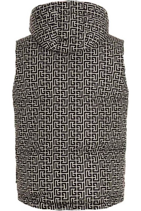 Balmain Coats & Jackets for Men Balmain Monogram Pattern Padded Vest