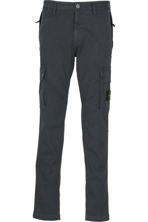 Stone Island for Men Stone Island Compass-patch Straight-leg Trousers