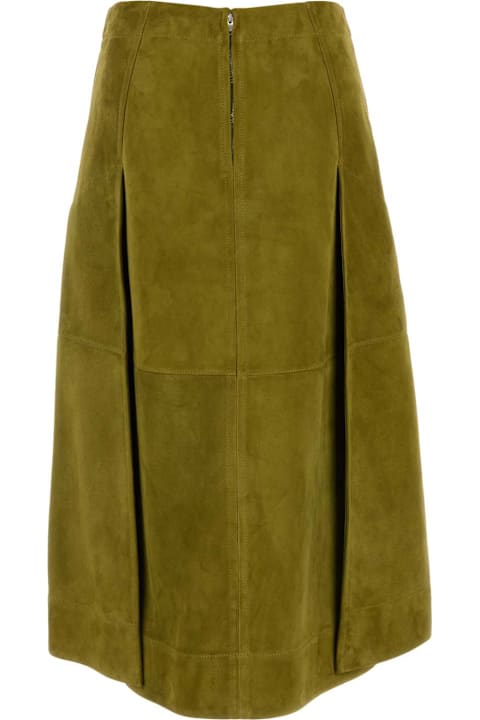 Bottega Veneta for Women Bottega Veneta Green Suede Skirt