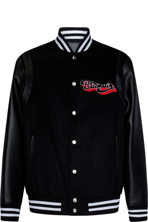 メンズ Balmainのウェア Balmain Black Balmain Bomber Jacket In Wool And Leather