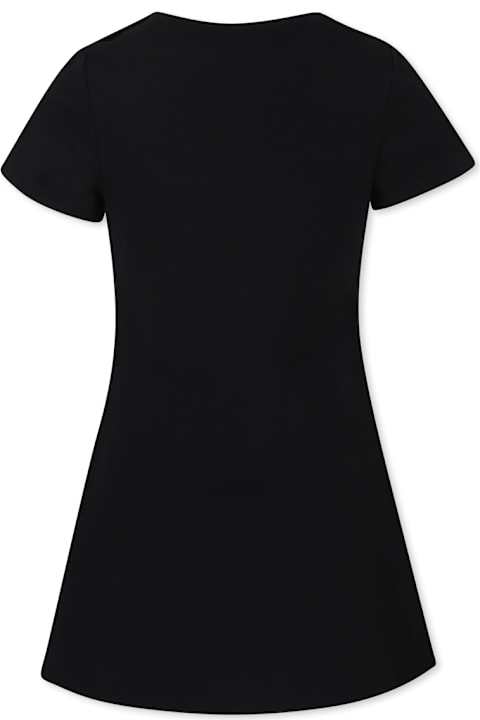 Versace فساتين لـ بنات Versace Black Dress For Girl With Logo