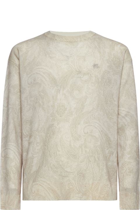 Homeware Etro Beige Pullover With Inlaid Paisley Motif